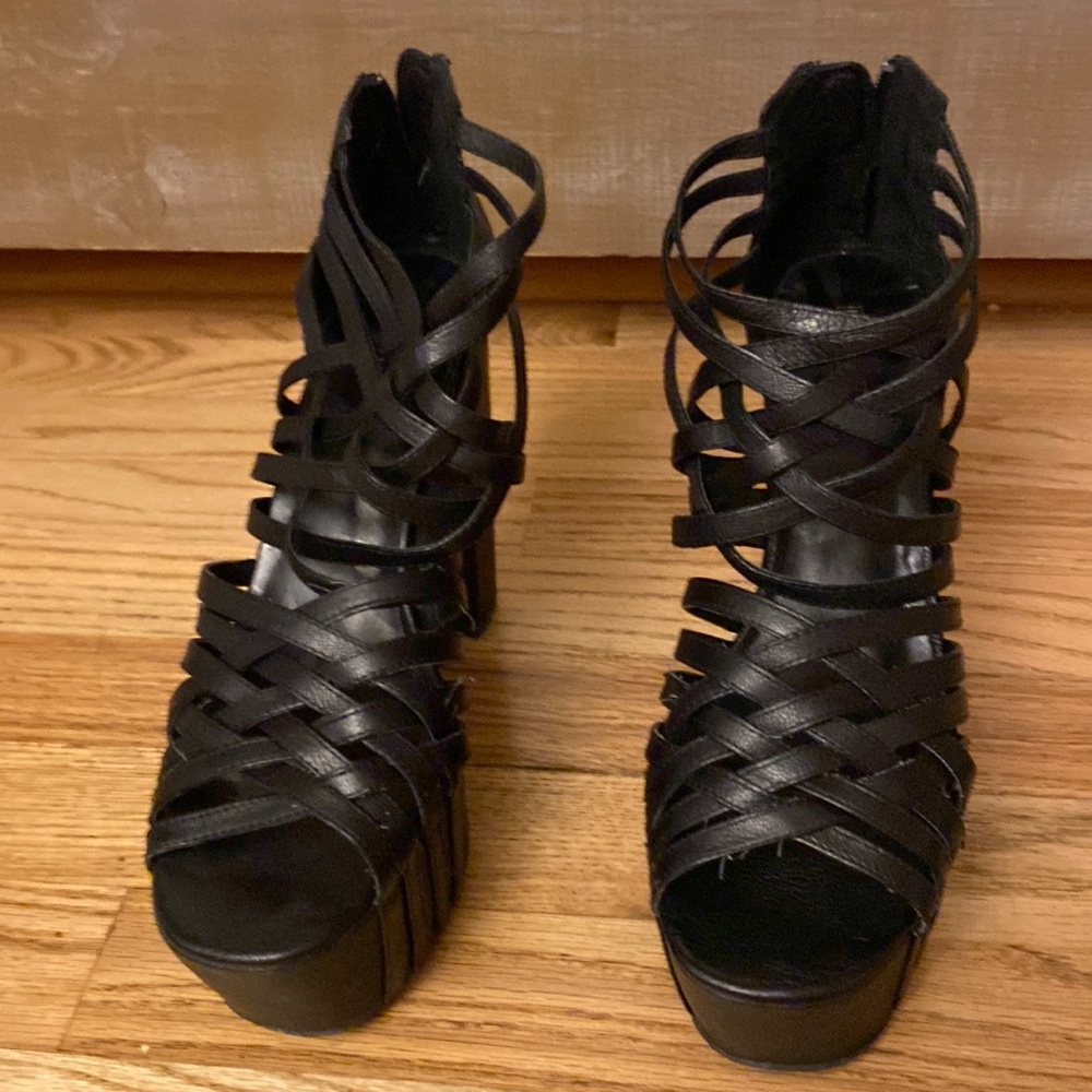 Matiko havana strappy platform heels